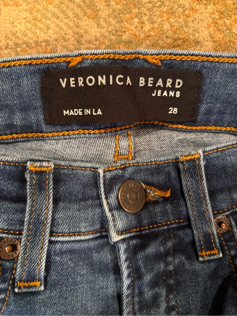 Veronica Beard Carly Kick Flare Jeans Women’s 28 High Rise Blue Stretch Denim